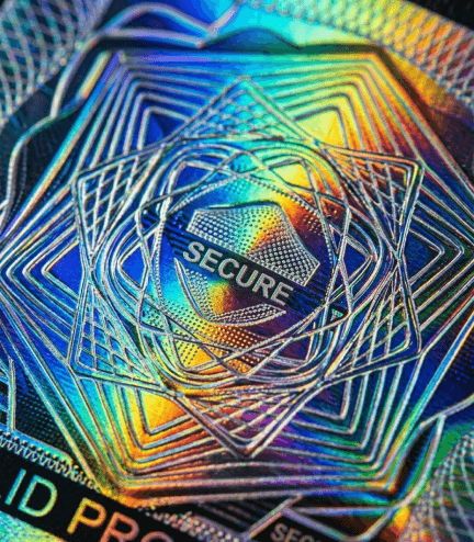 High-security hologram zoomed in